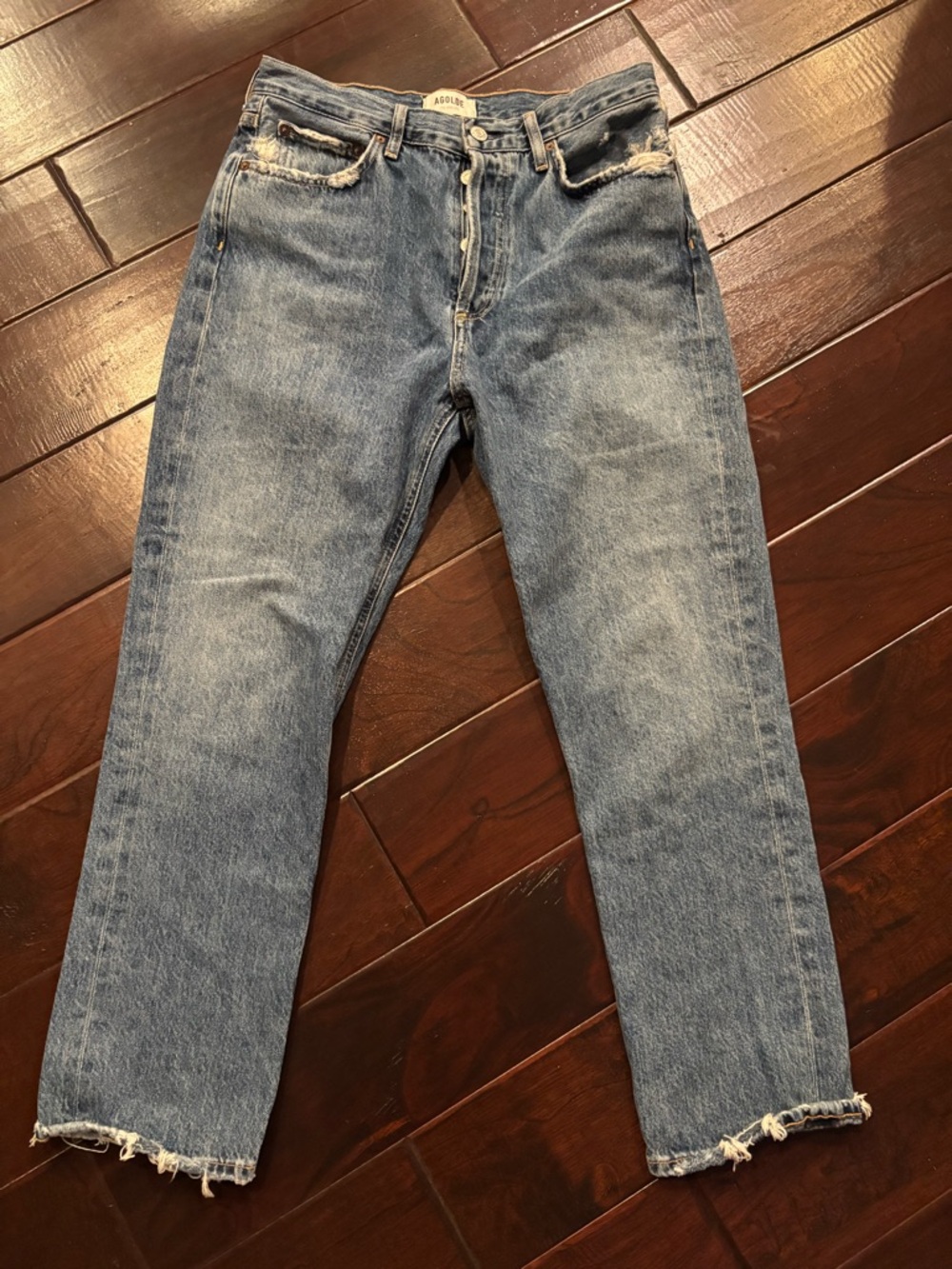 Agolde Riley High Rise Straight Crop Jeans - Size 28